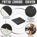 Tudomro 4 Pcs Outdoor High Back Chair Cushion Covers (Not Includes Cushion) Waterproof Patio Replacement Rocking Chair Slipcover Seat Pad Cover with Tie for Furniture (Dark Gray,44'' X 21'')