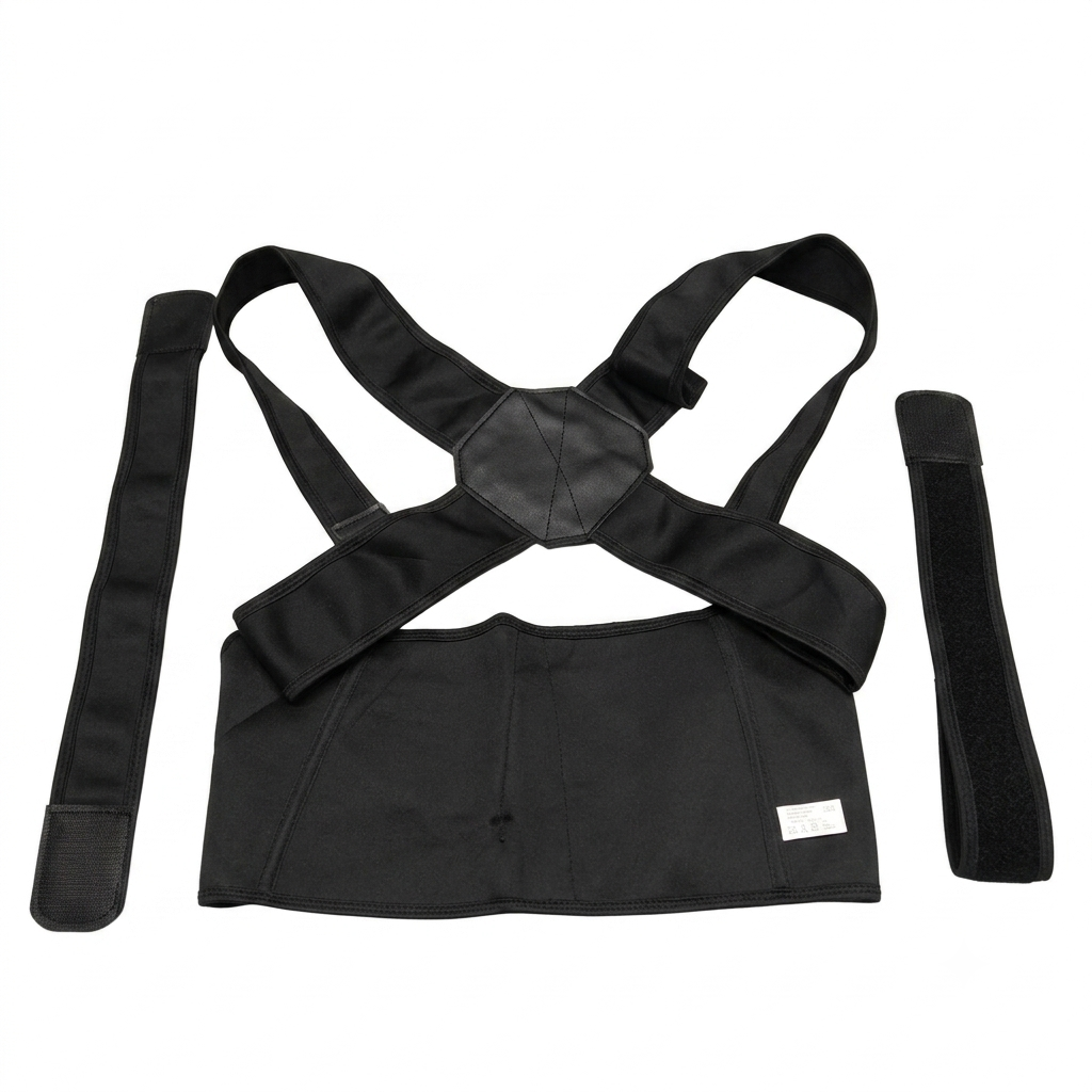 QFE Posture Corrector for Women and Men BackBrace (Black, XXX-Large)