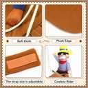 Cowboy Rider Porch Goose Outfit Halloween Goose Costume Lawn 23" Statue Cloths Cowboy Rider Style with Doll and Hat for Halloween Outdoor Patio Yard Art Decoration