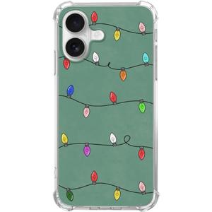 Christmas Lights Phone Case Compatible with iPhone 17, Cute Green Christmas Holiday Phone Cover for iPhone 17