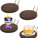 Circle Pegboard Shelf, 4 Pcs Wooden Shelves with Metal Ring Hooks - Organizer for Craft Room, Kitchen, Garage, Office