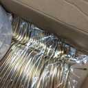 Rubtlamp 200Pcs Gold Plastic Dessert Plates,White Appetizer Platos with Gold Disposable Forks, Fancy Small Dessert/Cake Plates Include 100pcs 7.5" Salad Platos, 100pcs 7.6" Plastic Forks for Party