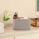 OIAHOMY 4 Pack Storage Baskets for Organizing, Cube Storage Bins for Shelves, Rectangle Storage Baskets With Handles, Woven Baskets for Storage, 12.7''Lx9''Wx7.8''H, Grey