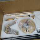 Gold Ceiling Fans with Lights, 72 Inch Large Modern Ceiling Fan with Remote Control for Living Room Kitchen, 3 CCT, 6 Speed Reversible DC Motor, Dual Finish