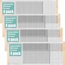 Hicarer 4 Pcs Adjustable Window Screen, 15 Inches High x 25-45 Inches Wide