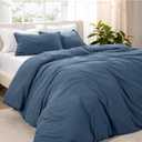 Bare Home Microfiber Duvet Cover Set - Ultra Soft Washed Microfiber - Oversized Queen Size - Linen-Like Look - Easy Care - Breathable Fabric - Our Softest Duvet Cover Set (Oversized Queen, Bering Sea) 07 - Bering Sea (No Comforter)