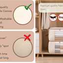 Chaos Cleared Canvas Storage Bags Designer Organizer for Comforters 2 Pack Seasonal Storage for Pillows, Blankets, Linens & Garments Foldable Design with Zip & Window, Moth-Proof Space Saver