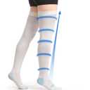 Doc Miller TED Hose Thigh High Anti Embolism Stockings for Women & Men, Hospital Style Surgical Stockings, Plus Size Compression Socks, Support Hose with Inspection Hole, XXL