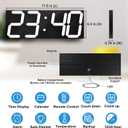 CHKOSDA LED Large Digital Wall Clock, Oversize Wall Clock with 6” Numbers, Remote Control Count up/Countdown Timer Clock, Auto Dimmer, Big Calendar and Thermometer(White)