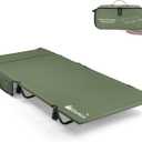 Gonex 31.5" Extra Wide Camping Cot with Premium Pillow Pocket Supports 350lbs, Portable Ultralight Folding Cot Bed for Adults Travel, Beach, Home, Sleeping (Army Green)