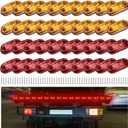 40 Pcs 2.5 Inch 2 Diode Trailer Marker Lights Waterproof Sealed Light Double Bullseye LED Trailer Lights Kit 2.5" Side Marker Light Oval Trailer Running Lights for RV Camper Truck Boat, Red and Amber