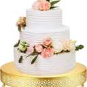 Wenqik Cake Stand 16 Inch Round Metal Cupcake Dessert Wedding Cake Stand Cookies Display Holder Fruit Serving Tray for Table Wedding Birthday Anniversary Party(Gold)