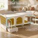 Rabbit Cage with Storage Space, Transparent Door & Waste Collection Tray Sturdy, Spacious, & Easy-to-Clean Ideal for Rabbits, Guinea Pigs, and Small Pets