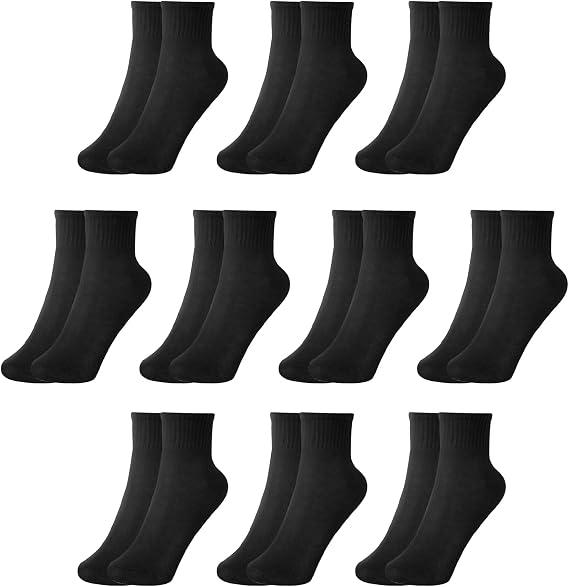 Zzxlw Kids Crew Socks Boys Girls Cotton Athletic Black White Gray School Uniform Children Sports Casual Socks 10 Pairs 3-5 Years M