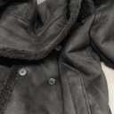 Dockers Men's Faux Shearling Mid length Overcoat, Black, X-Large