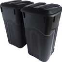 United Solutions 32 Gallon Wheeled Outdoor Garbage Can with Attached Snap Lock Lid and Heavy-Duty Handles, Black, Heavy-Duty Construction, Perfect Backyard, Deck, or Garage Trash Can, 2 Pack