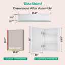 TokeShimi 16x20 Recessed Medicine Cabinet with Mirror Aluminum, Tempered Frameless Bathroom Mirror with Storage Adjustable, White Surface Mount Medicine Cabinet for Bathroom Farmhouse