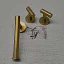 TURS Toilet Paper Holder 2 Towel Hooks Brushed Gold SUS304 Stainless Steel 3-Pieces Bathroom Accessories Kit Wall Mounted