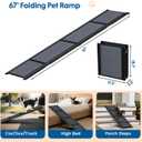 HBTower 67" Long & 17.3" Wide Folding Dog Ramp for Car, SUV & Truck Portable Pet Ramp with Non-Slip Surface, Extra Wide Steps for Large Dogs Up to 250LBS