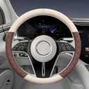 Ultra-Thin Napa Leather Steering Wheel Cover, 15 Inch
