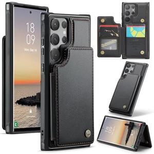 Bemal for Samsung Galaxy S25 Ultra Wallet Case with Card Holder, RFID Blocking, Shockproof Leather Kickstand for Men and Women, Durable Protective Phone Cover for 6.9", Black