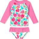 UNIFACO Toddler Girls Swimsuit Rashguard Set Summer Beach Breathable Tankini with UPF 50+ Sun Protection 2-8T (7-8 Years)