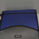 Amazon Basics Durable 3 Ring Zipper Binder with Multiple Pockets and Shoulder Strap, O-Ring Closure, Large Capacity, 4 inches, Blue