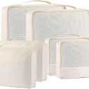DoubleTrip Packing Cubes for Travel Accessories Luggage Organizer Bag Set Clothes Carry on Suitcase Bags (Cream)
