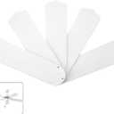 5 Pcs 20.5" White Ceiling Fan Replacement Blades for 52"/42 Ceiling Fan,Waterproof Fan Blades Replacement with Pre-Drilled Holes, Indoor/Outdoor Use