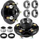 2 Sets Trailer Axle Trailer Hub Kit 5 Bolt 4.5", 3500 lbs 5 Lug Trailer Hubs Fit 1-1/16'' Trailer Axle,Trailer Hub Assembly,Boat Trailer Hubs 5 Lug