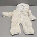 Newborn Baby Bear Outfit With Fold-Over Mittens and Footies Girls Boys Winter Fleece Clothes Hooded Romper Snowsuit 3
