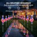 12 Pack 108 LED American Flag Pathway Lights, 4th of July Decoration Outdoor, Waterproof Patriotic USA Flag Stake Lights w/ 8 Modes, Red White Blue Lights for Memorial Day Independence Day