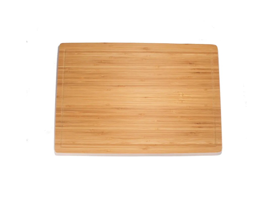 BambooMN Heavy Duty Premium Bamboo Cutting Board - 17.25"x11.75"x0.75" - Grooved/Flat - 1 Piece