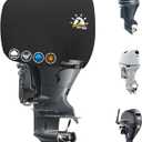 Outboard Motor Cover, 600D Boat Motor Cover Waterproof & Heavy Duty, Fade-Resistant Boat Engine Cover - Fit for Motor 115-225 HP, Black