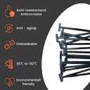 2 x 50pcs Black Nylon Cable Tie Buckle  Self-Locking Fasteners with Pin & Button, UV Resistant for Car Daily Fixing & Plastic Tie Applications (50)