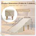 Split Ottoman Dog Ramp for Couch and Low Bed, 2-in-1 Foldable Dog Stairs for Small Dogs and Cats, Wooden Pet Ramp with Non-Slip Surface, Portable Step Stool Design, Off White