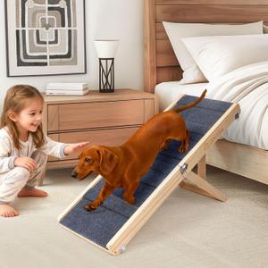 iPetba Small Dog Ramp for Bed Couch Car Folding Portable Pet Ramp for Cats Adjustable Height 21", Up to 35 lbs