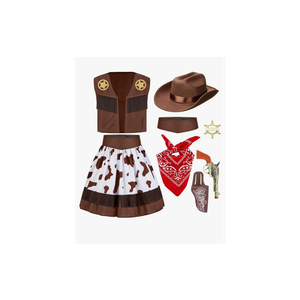 Spooktacular Creations Halloween Cowgirl Costume for Girls, Kids Western Costume, Cowgirl Outfit with Hat for Toddler Cosplay XL