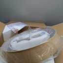 20" Golden Drum Chandelier with White Linen Lampshade 4-Light Modern Farmhouse Chandelier Light Fixture for Dining Room, Kitchen Island, Foyer, Entryway Bedroom