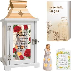 Daughter Gifts from Mom, Mother's Day Birthday Gifts for Daughter from Mom, Mother Daughter Gift Figurine Lantern - Daughter Graduation Christmas Gifts Idea (To My Beautiful Daughter)
