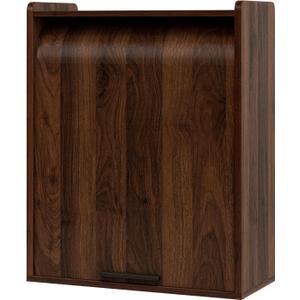 ZttRiee Bathroom Wall Cabinet, Medicine Cabinet with Roll-Up Door & 3 Shelves, Over The Toilet Wall-Mounted Storage Cabinet, Walnut