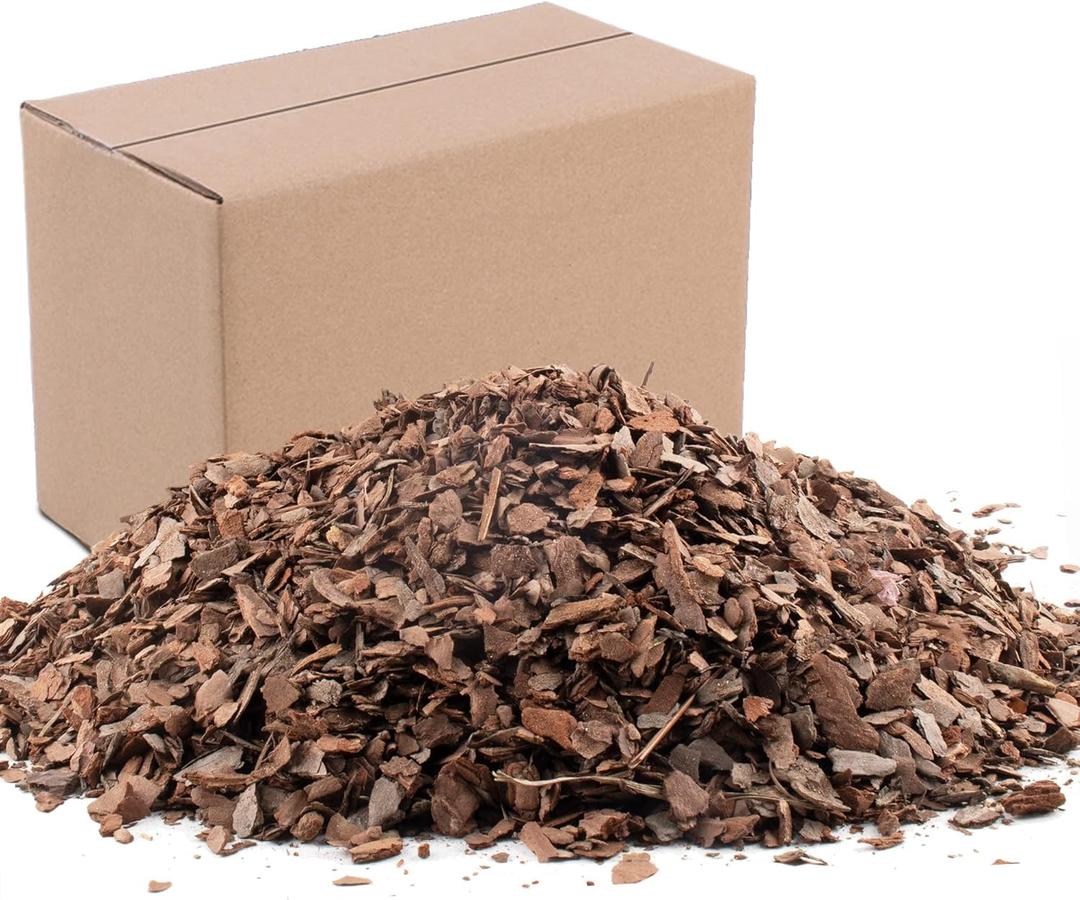 3qt Organic Orchid Potting Bark -Natural Mulch for Potted Plants, Root Development of Orchid Plants and Garden Soil Amendment Mix (Small)