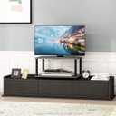 Furinno Turn-N-Tube TV Riser Stand, 2-Tier Small Elevated No Tools TV Stand, TV Console for TV up to 32 inch, 15.8 x 23.8 x 11, for Living Room, Bedroom, French Oak Grey