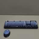 Wireless Keyboard and Mouse Combo, Retro Typewriter Keyboard with Round Keycaps, Full-Size Ergonomic, Blue, Ideal for Windows PC, Home, Office, and College, Wireless Keyboard Mouse Combo