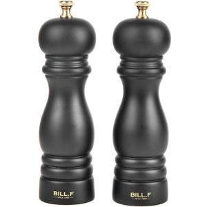 BILL.F Salt and Pepper Grinder Wooden Pepper Mill Grinder Salt Pepper Shakers Set of 2 with Adjustable Ceramic Rotor- 7 Inch