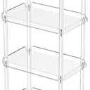 AQUIVER Acrylic Slim Storage Cart - 4 Tiers Narrow Rolling Cart - Utility Cart for Kitchen, Bathroom, Living Room, Laundry - 15.6 '' L x 10.2 '' W x 33.9 '' H
