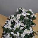 Artificial Flowers for Outdoors, 8 Bundles Fake White Flowers for Outdoor Planters, Faux Plants with Silk Flowers for Porch Decor Garden Patio Home Aesthetic