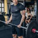 Mens Compression Shirts Quick Dry, Top Baselayer Short Sleeve Athletic Undershirt, Workout Gym Slimming Undershirt (L)