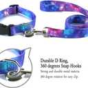 2PCS Cat Dog Collar and Galaxy Leash Set Pet Gift Adjustable Dogs Space Collars for Small to Large Pets (Small) (S (7"-12"))