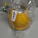 Harriet Tea Kettle Stovetop, 2.5 QT Whistling Stainless Steel Teapot, 3-Layer Base, Unique Ergonomic Handle, Includes Pot Holder & Mat, Electric/Induction/Gas Stovetops Applicable, Yellow